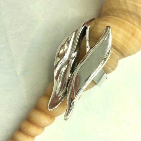 waterwave spiraalschelp zilveren ring